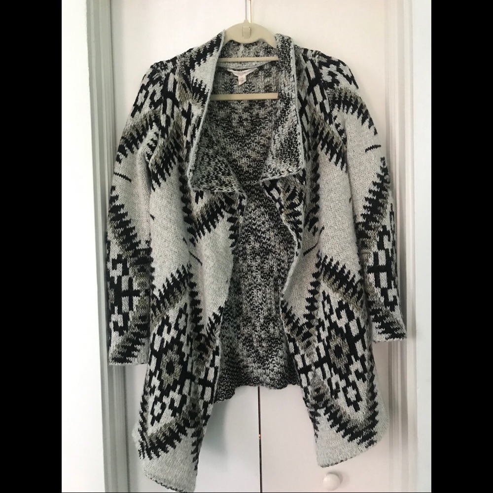 Sun & Shadow Aztec Boho Open Sweater Xs - image 2